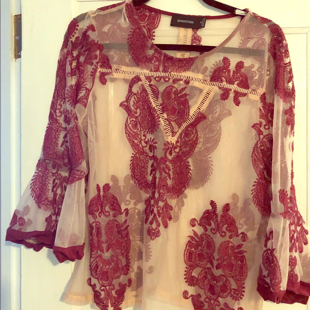 Sheer embroidered blouse